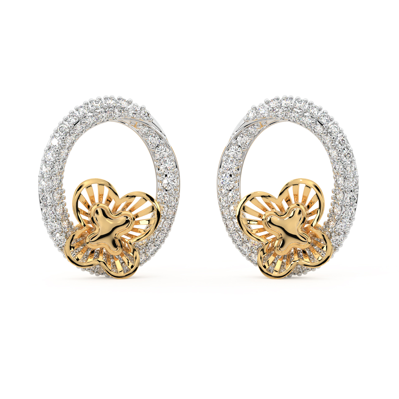 Eny Round Diamond Stud Earrings