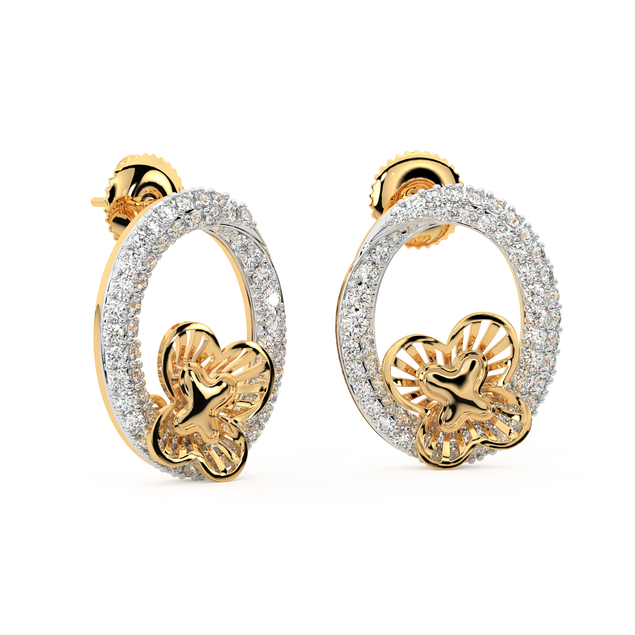 Eny Round Diamond Stud Earrings