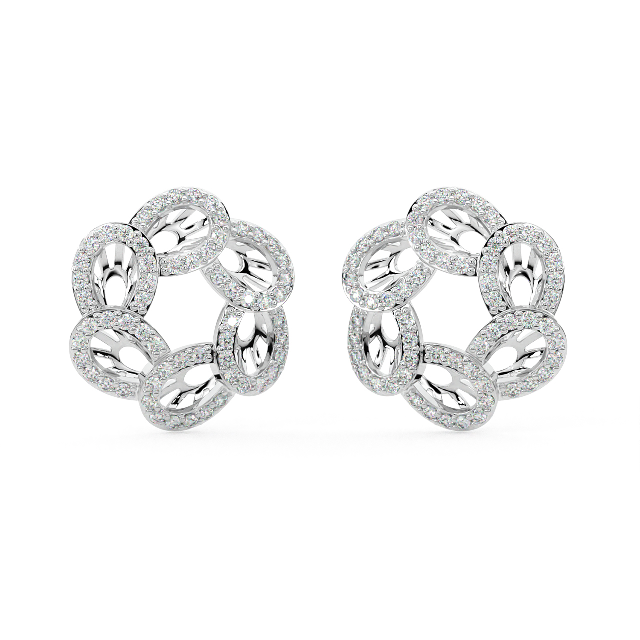 Elvira Round Diamond Stud Earrings