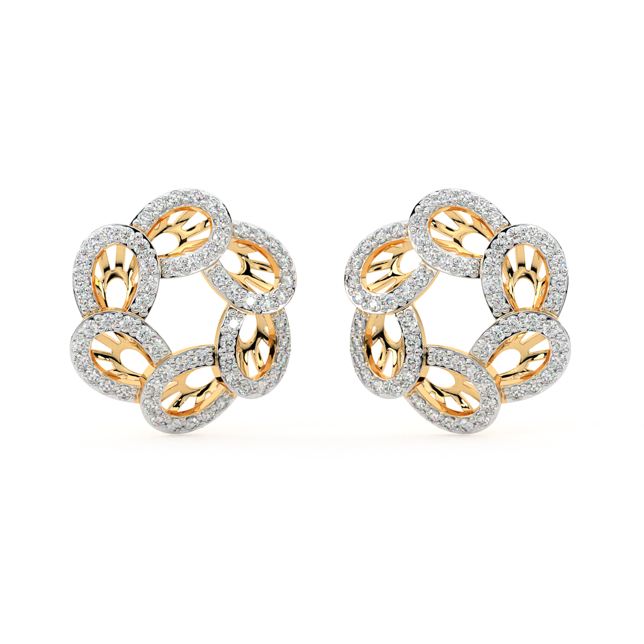 Elvira Round Diamond Stud Earrings