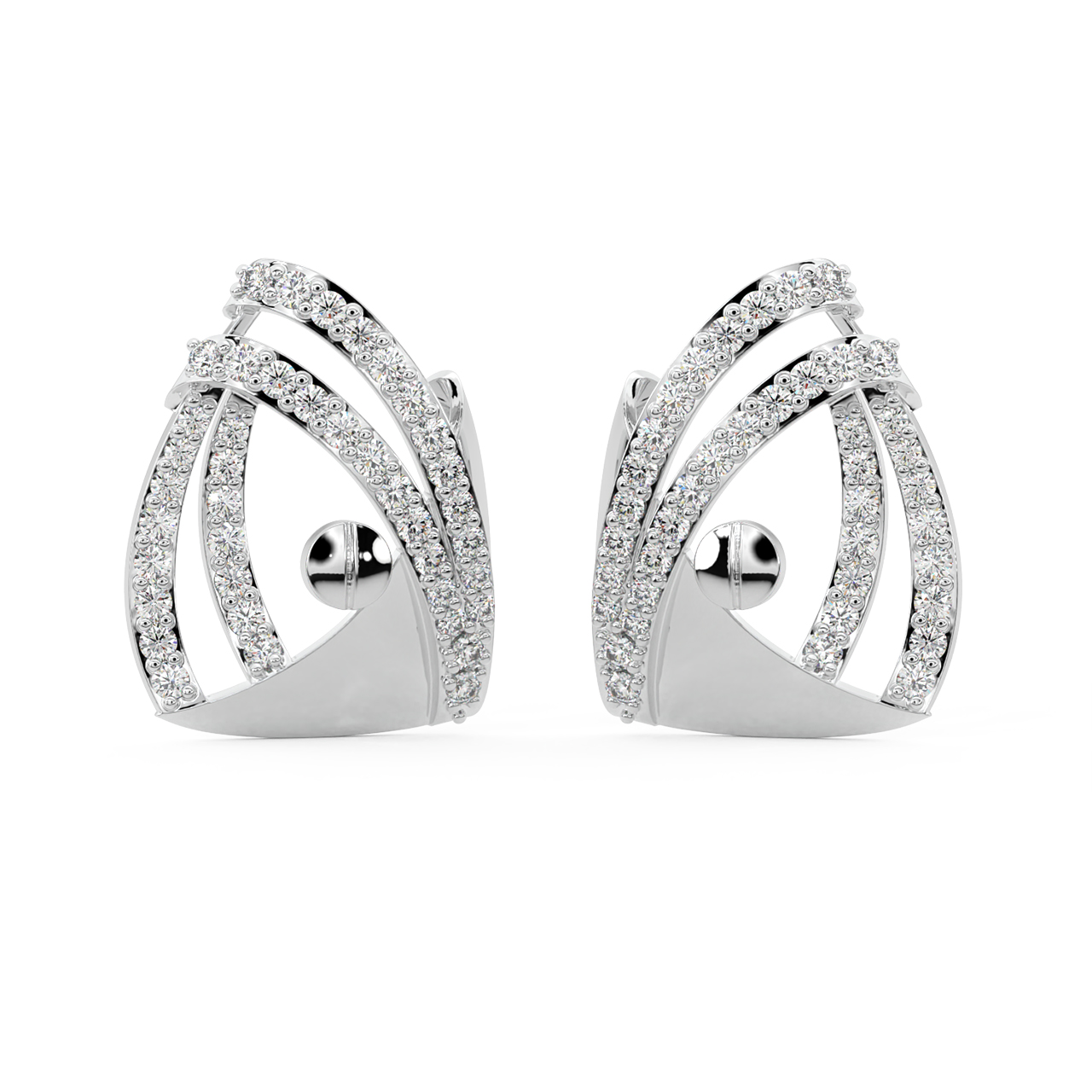 Guilie Round Diamond Stud Earrings