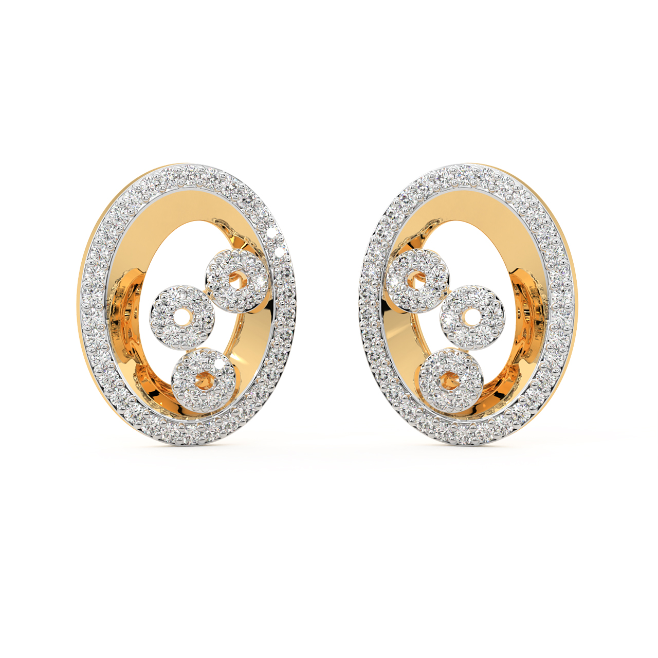 Kalara Round Diamond Stud Earrings