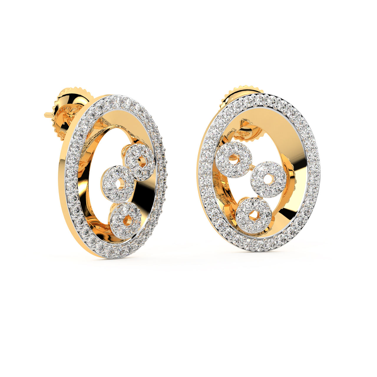 Kalara Round Diamond Stud Earrings