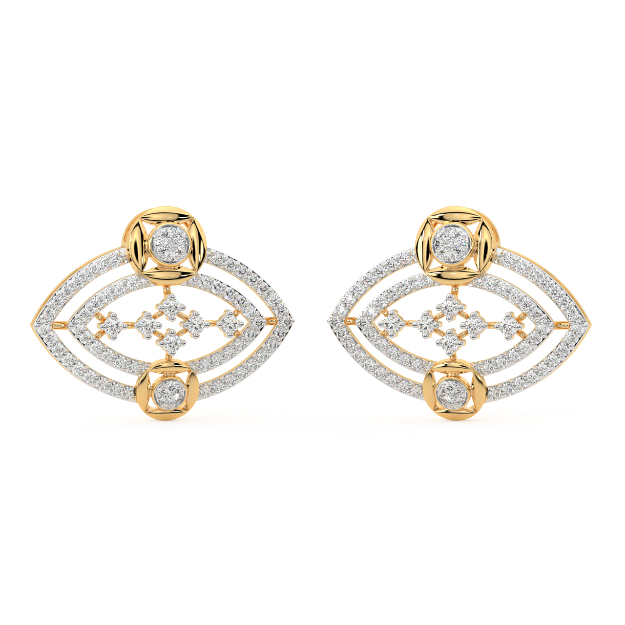 Karina Round Diamond Stud Earrings