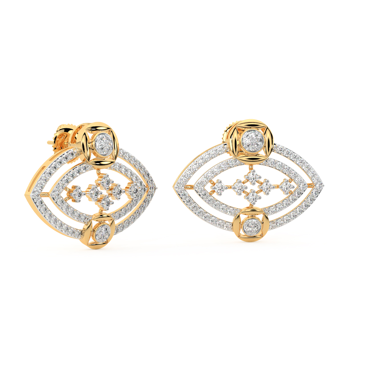 Karina Round Diamond Stud Earrings