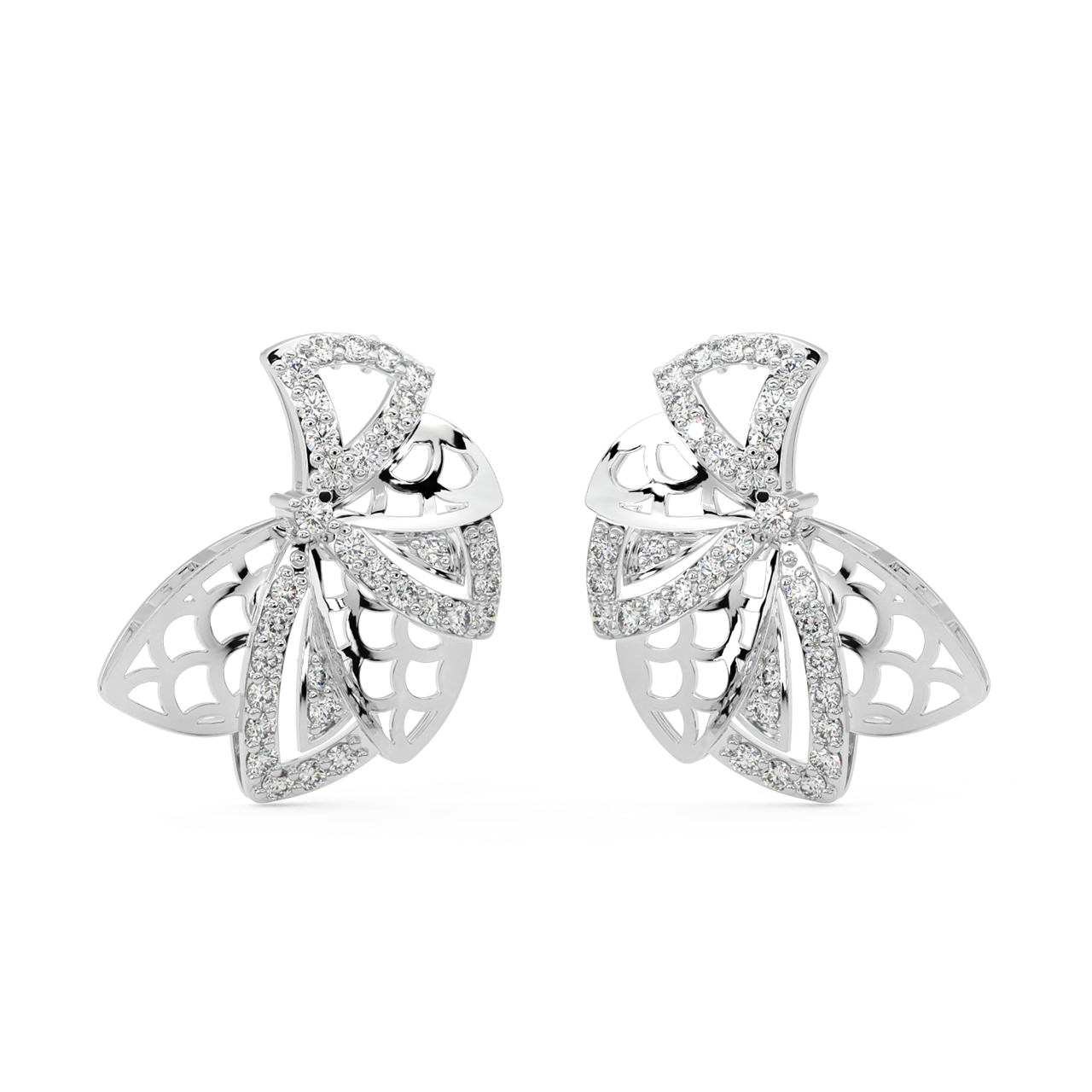 Lettie Round Diamond Stud Earrings