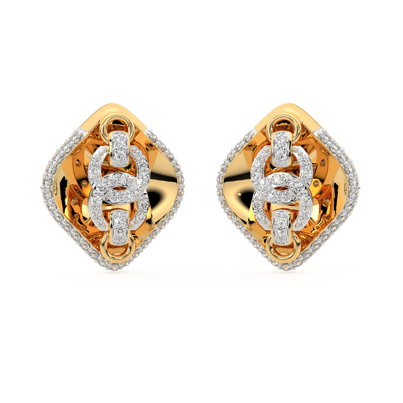 Marvell	 Round Diamond Stud Earrings