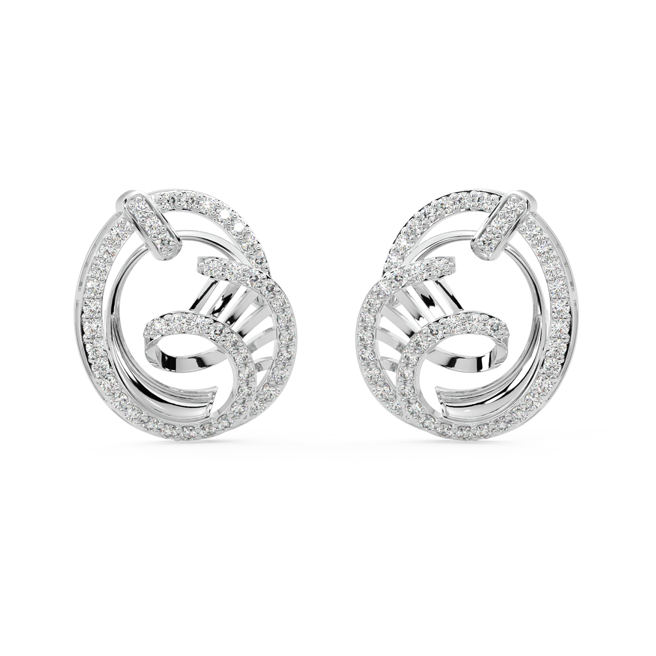 Mariza Round Diamond Stud Earrings