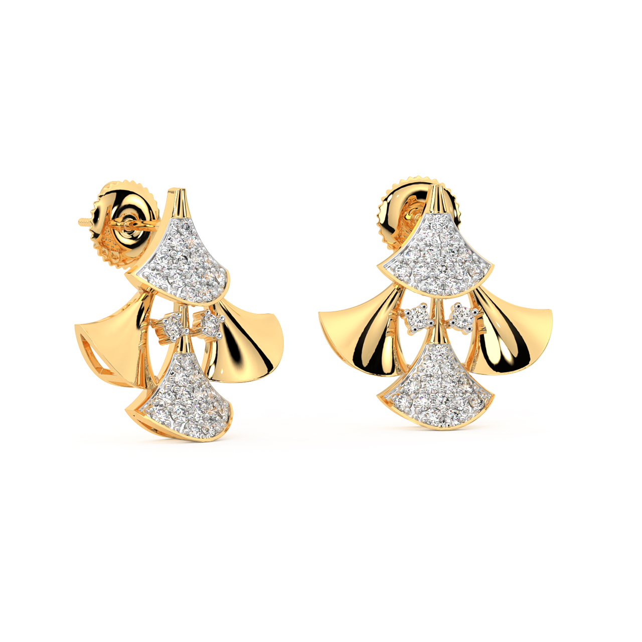 Nixi Round Diamond Stud Earrings