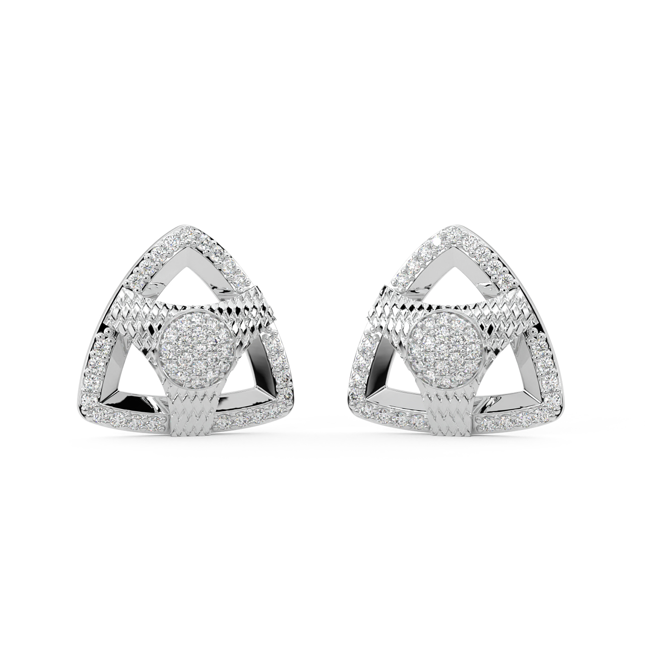 Panya Round Diamond Stud Earrings