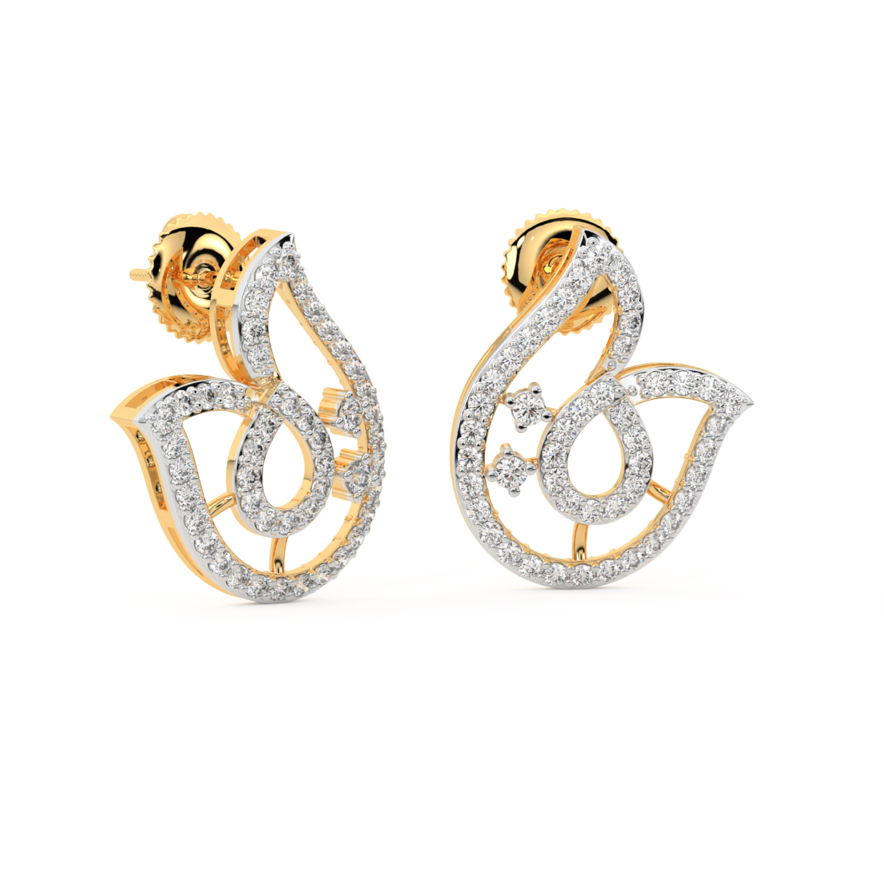 Aki Round Diamond Stud Earrings