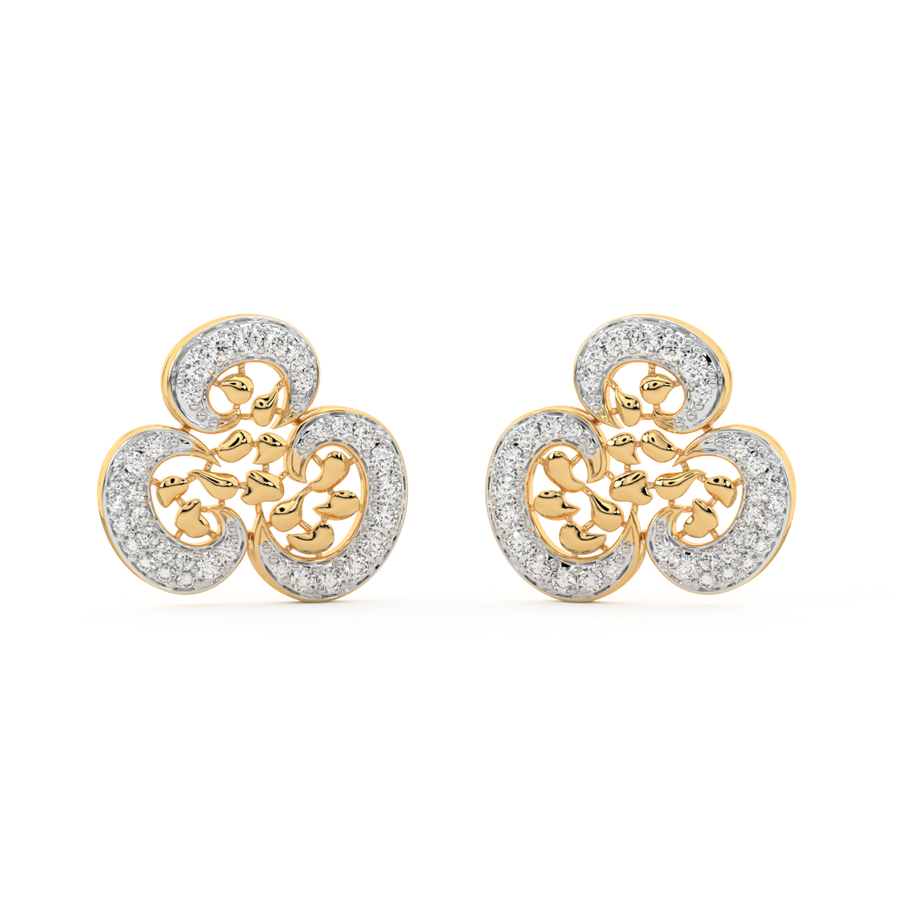 Columba Round Diamond Stud Earrings