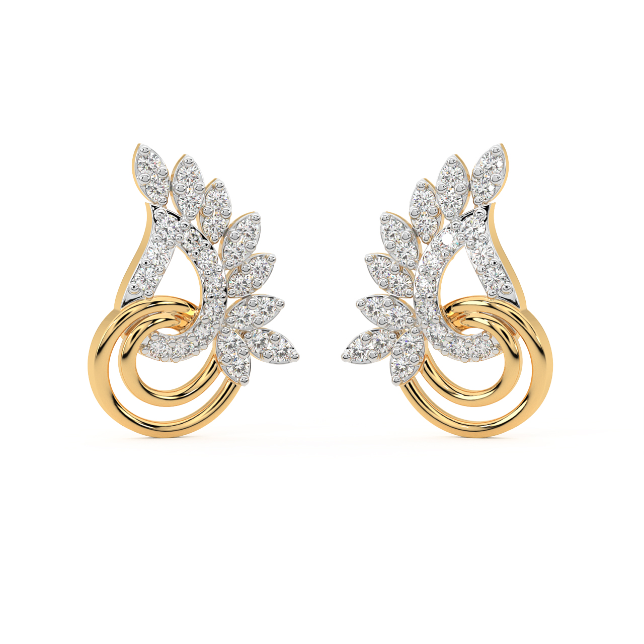 Toren Round Diamond Stud Earrings