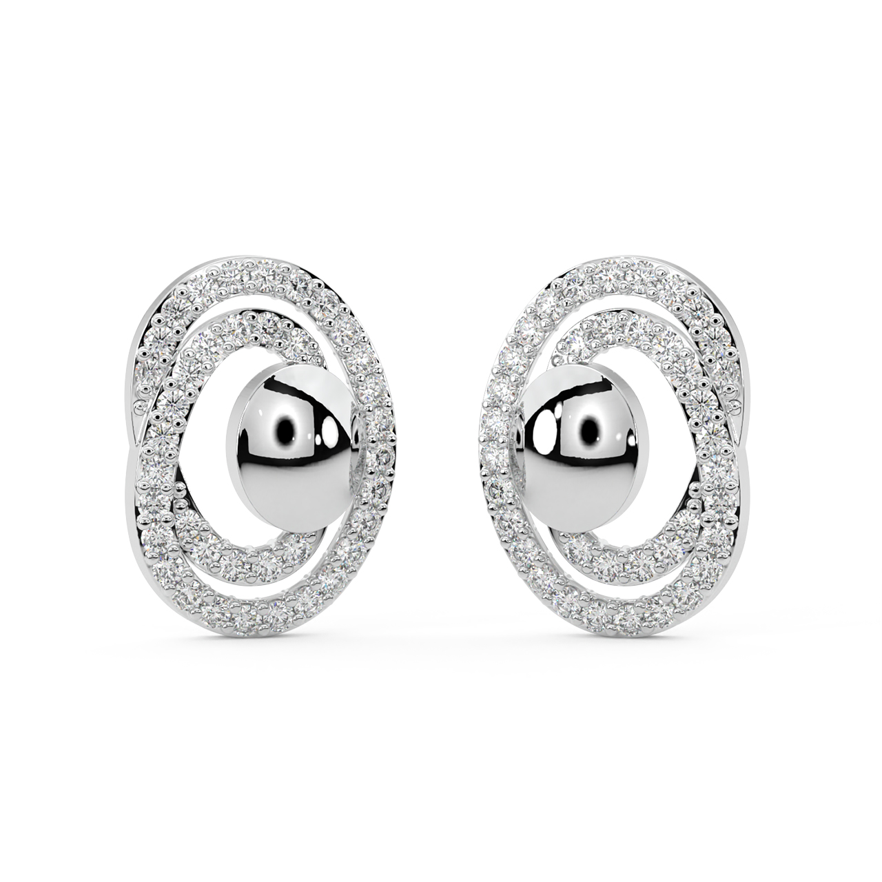 Gwen Round Diamond Stud Earrings