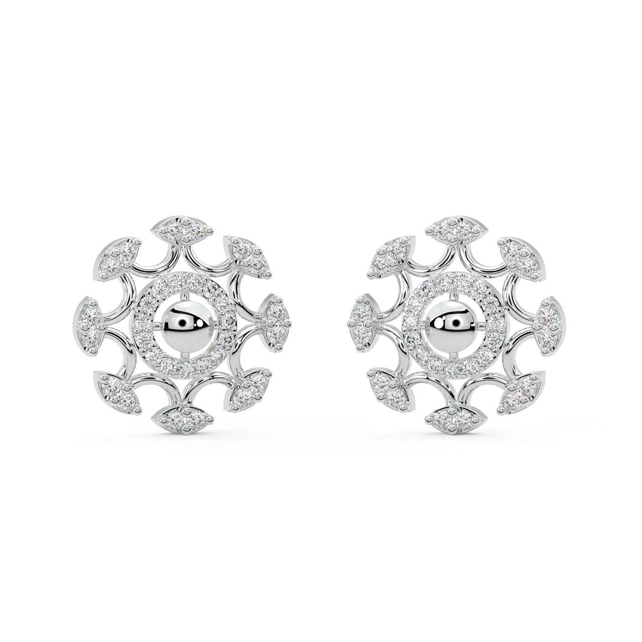 Keary Round Diamond Stud Earrings