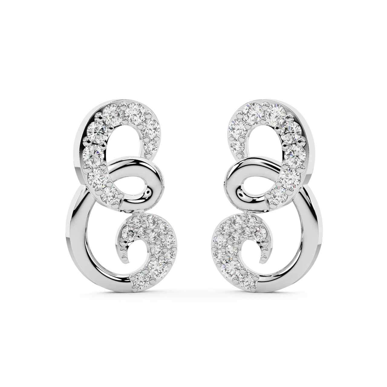 Neale Round Diamond Stud Earrings