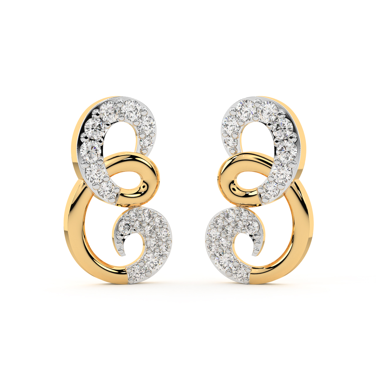 Neale Round Diamond Stud Earrings