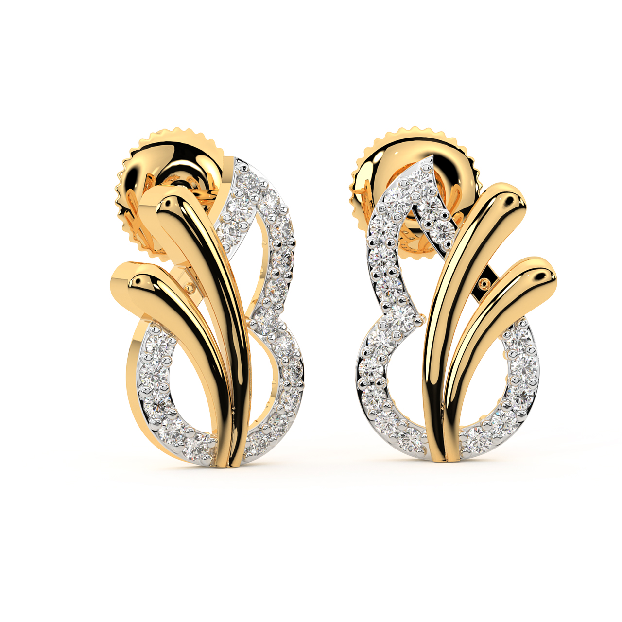 Neil Round Diamond Stud Earrings