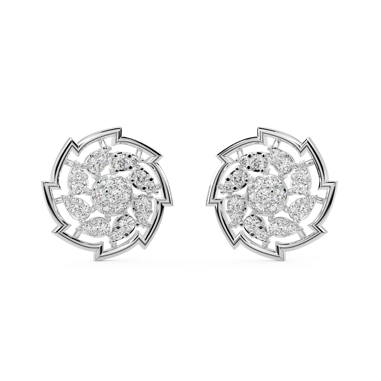 Oran Round Diamond Stud Earrings