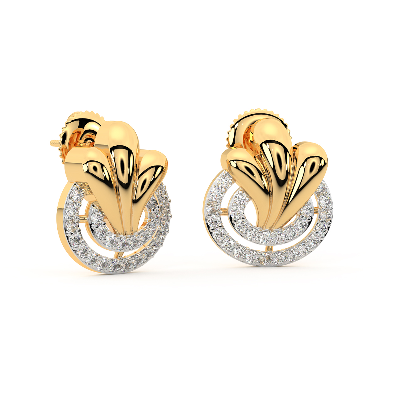 Nisien Round Diamond Stud Earrings