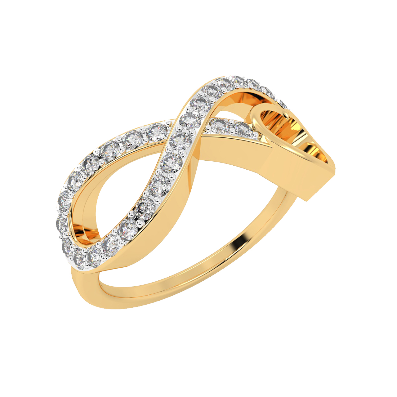 Heart Infinity Design Diamond Ring