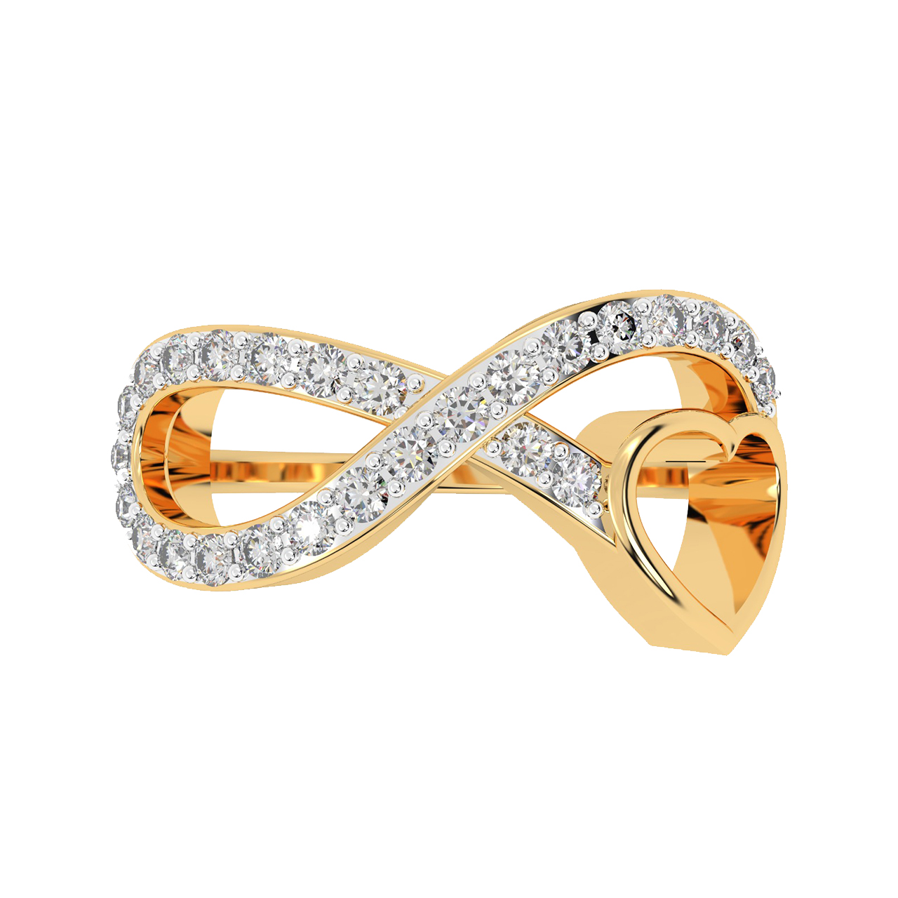 Heart Infinity Design Diamond Ring