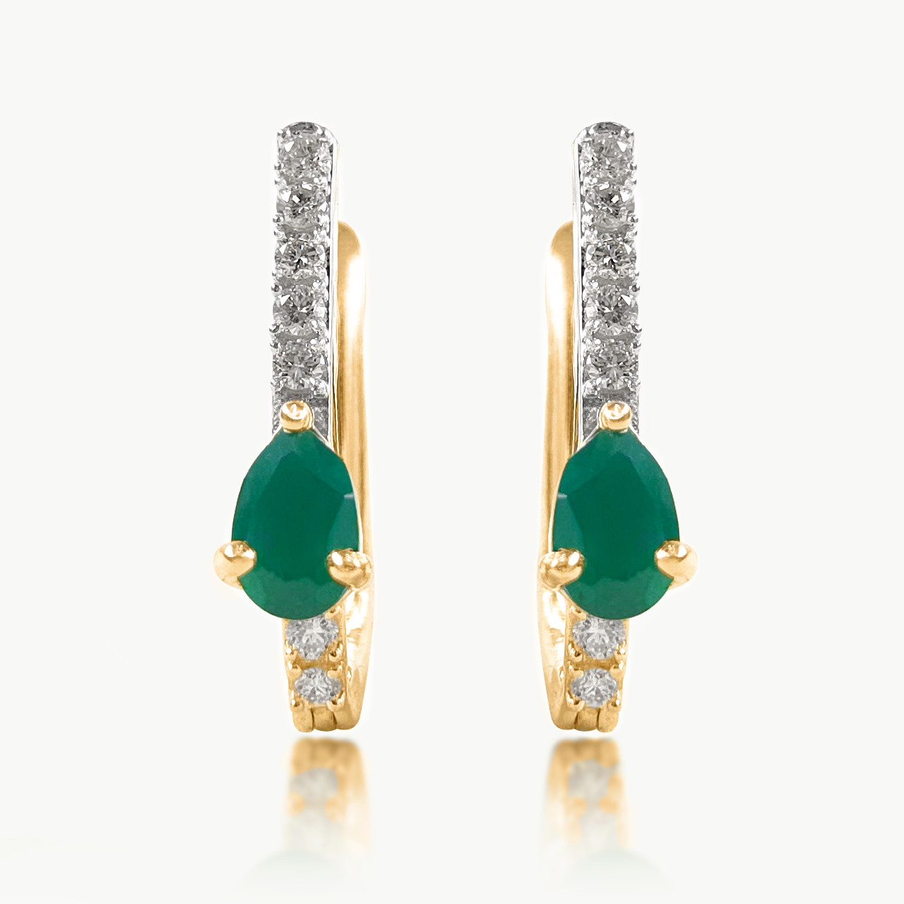 Emerald Dewdrops Diamond Hoop