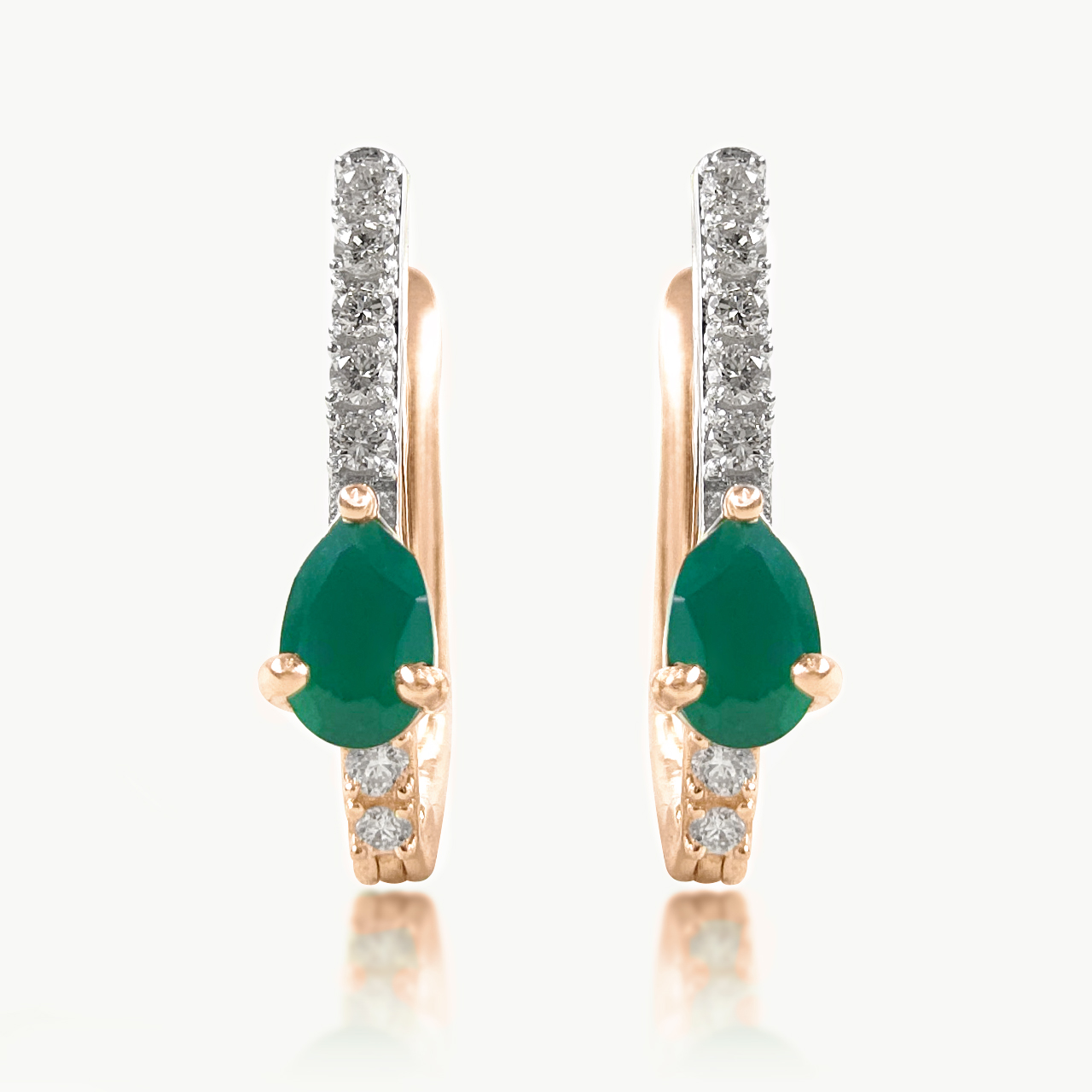 Emerald Dewdrops Diamond Hoop