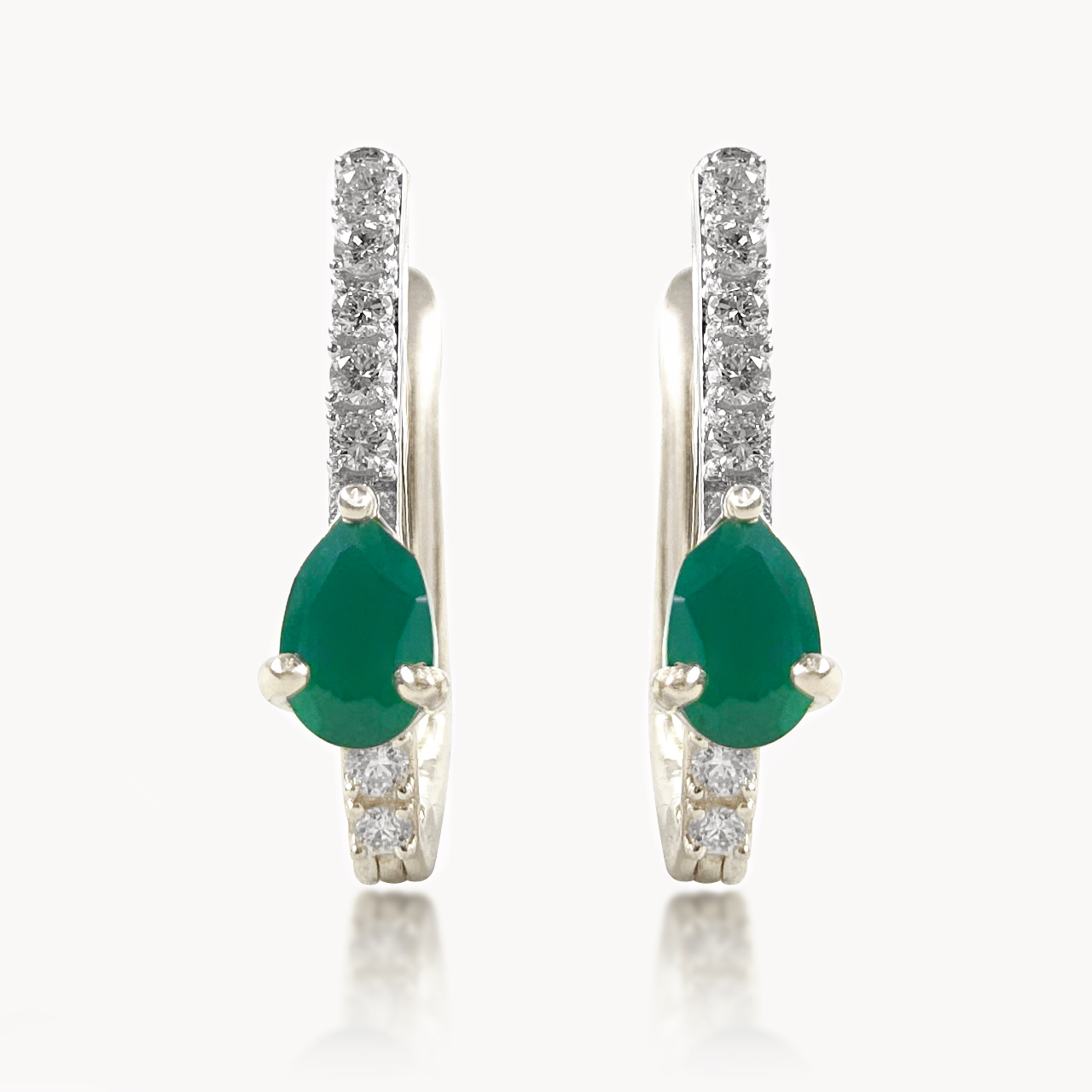Emerald Dewdrops Diamond Hoop
