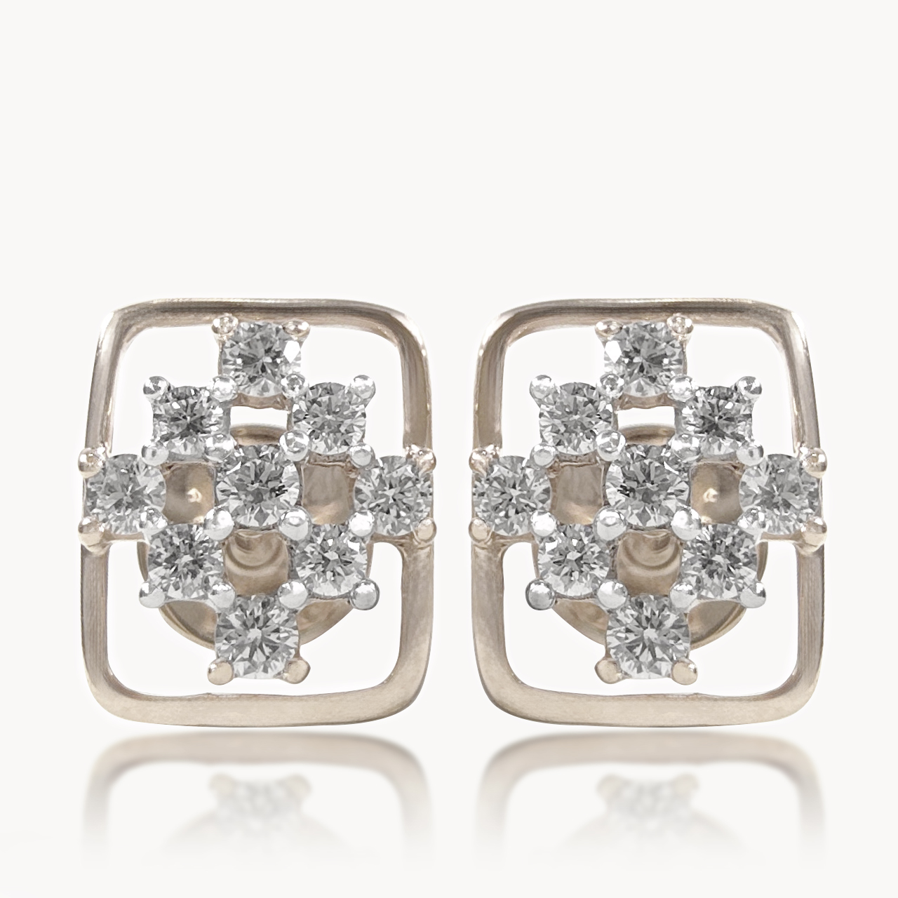 Geometric Floral Diamond Earings