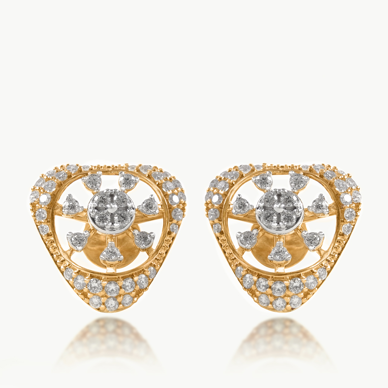 Triangular Snowflake Diamond Studs
