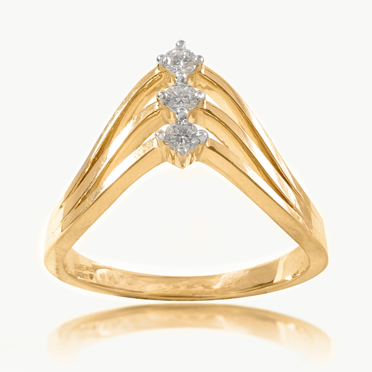 Trinity Wave Diamond Ring