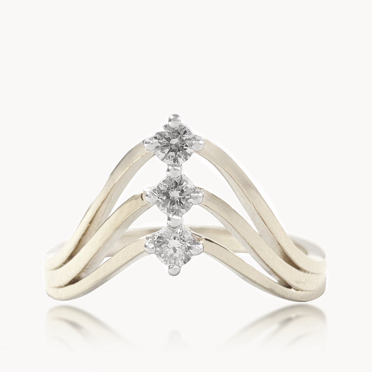 Trinity Wave Diamond Ring