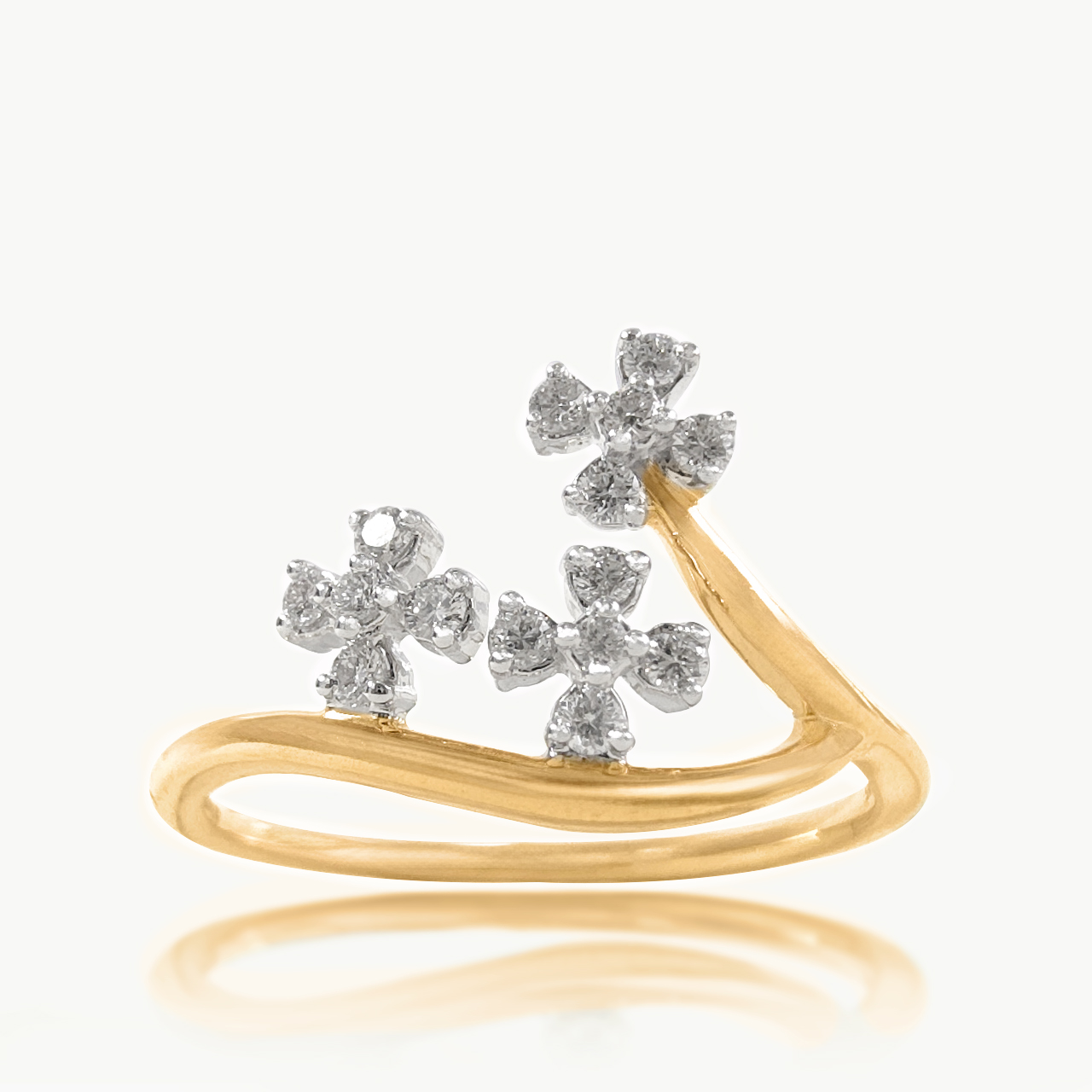 Floral Cascade Diamond Ring