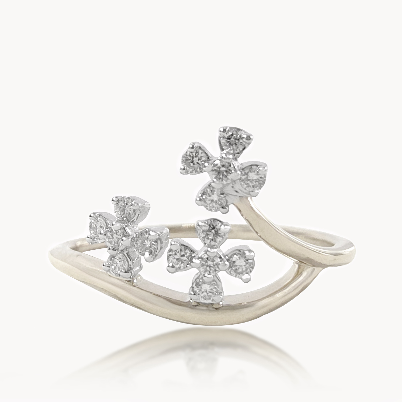 Floral Cascade Diamond Ring
