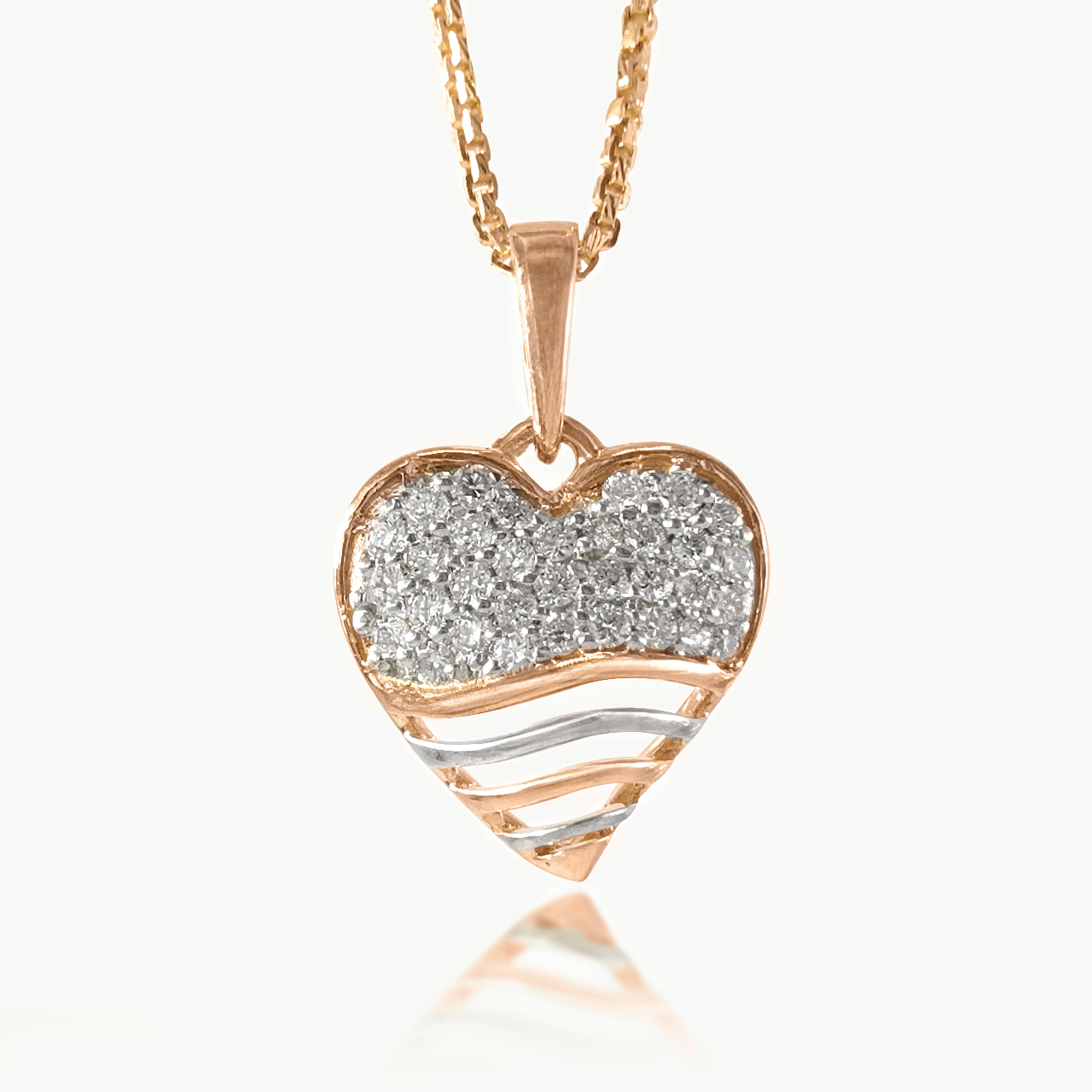 Wavy Heart Diamond Pendant