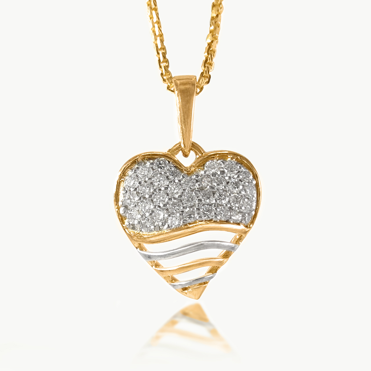 Wavy Heart Diamond Pendant