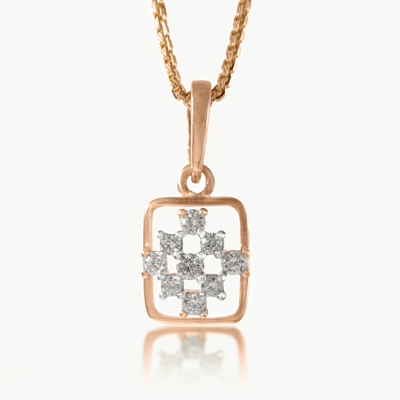 Geometric Floral Diamond Pendant