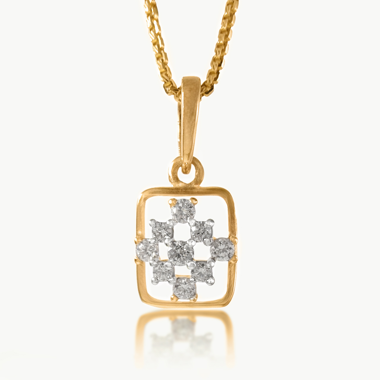 Geometric Floral Diamond Pendant