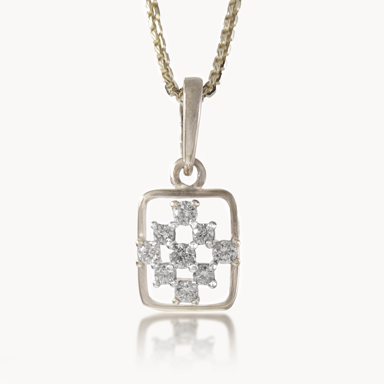 Geometric Floral Diamond Pendant