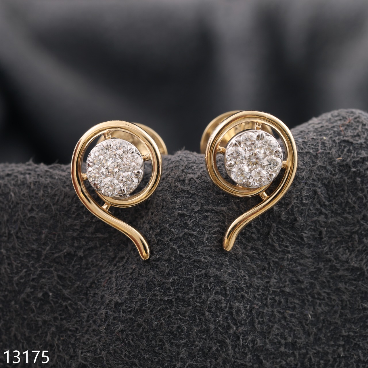 Bezel-Set Halo Diamond Stud Earrings – Euro Design Jewelry
