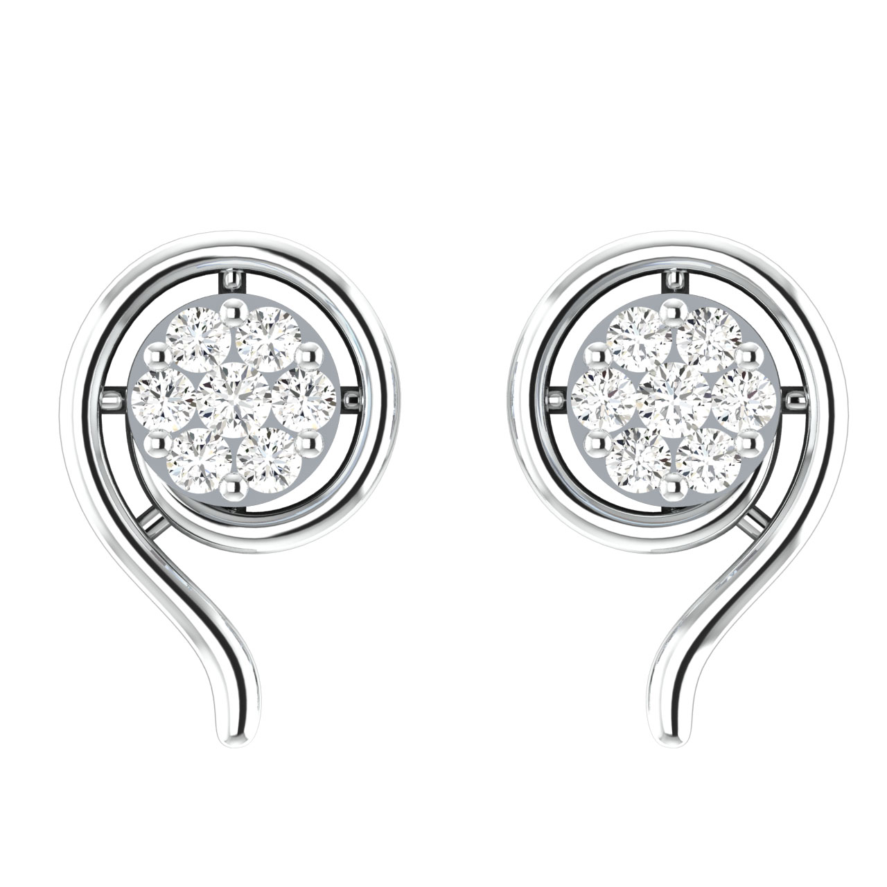 Hisano Round Diamond Stud Earrings