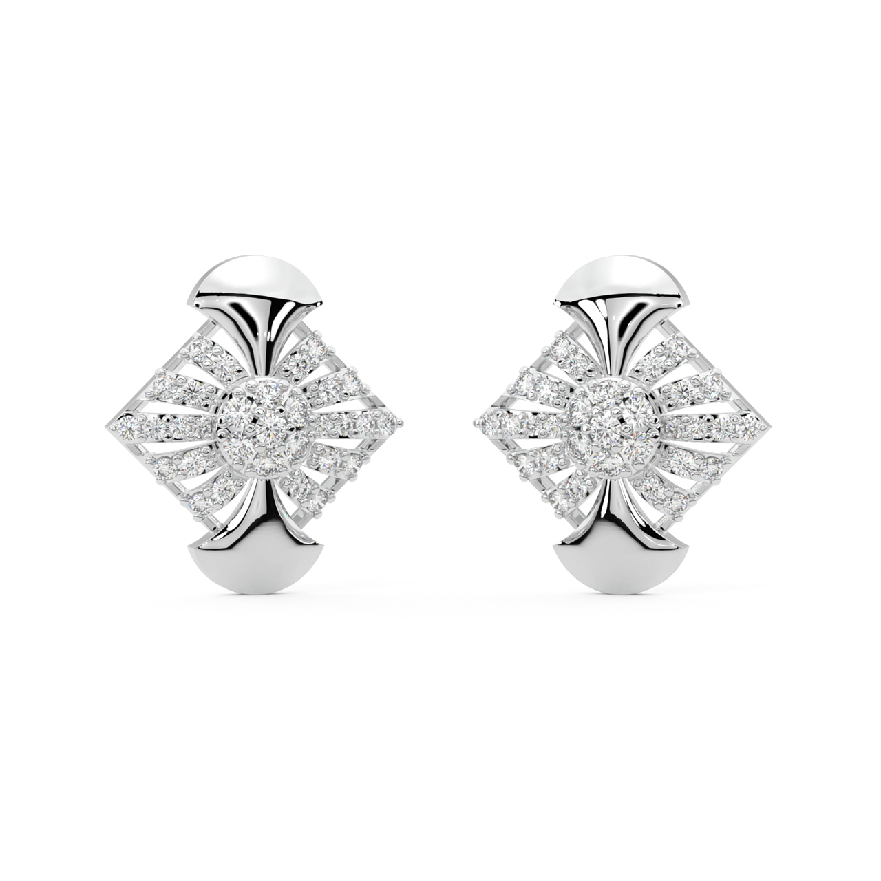 Kendra Scott Baguette Ellie Silver Tone Stud Earrings in Platinum Drusy |  9608802849 | Borsheims