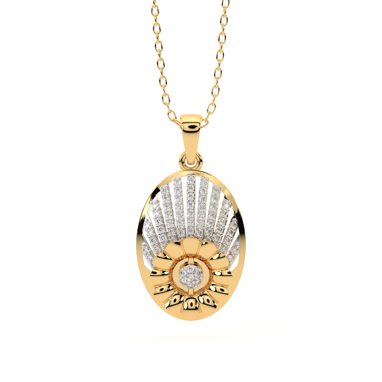 Elvis Round Diamond Office Wear Pendant