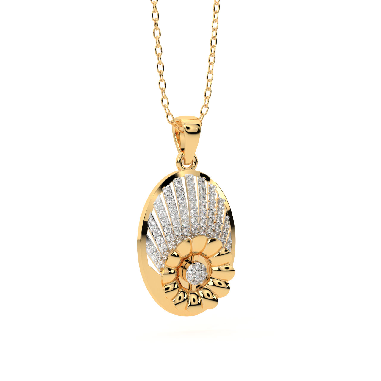 Elvis Round Diamond Office Wear Pendant