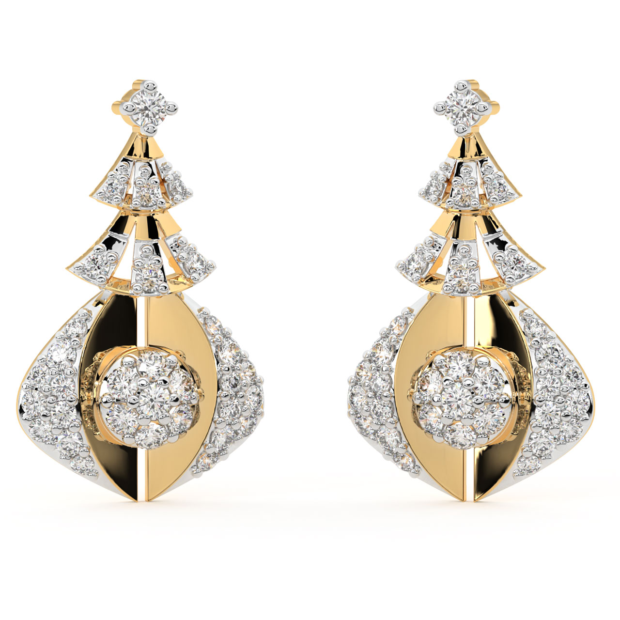 Tommy Round Diamond Stud Earrings