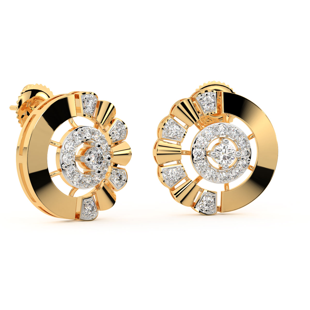 Audora Round Diamond Stud Earrings