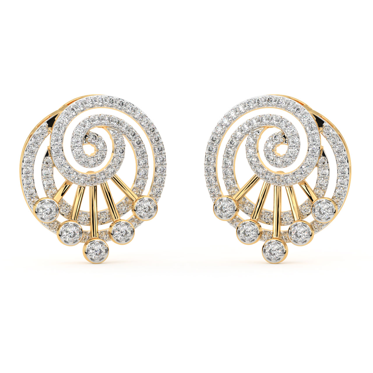 Celine Round Diamond Stud Earrings