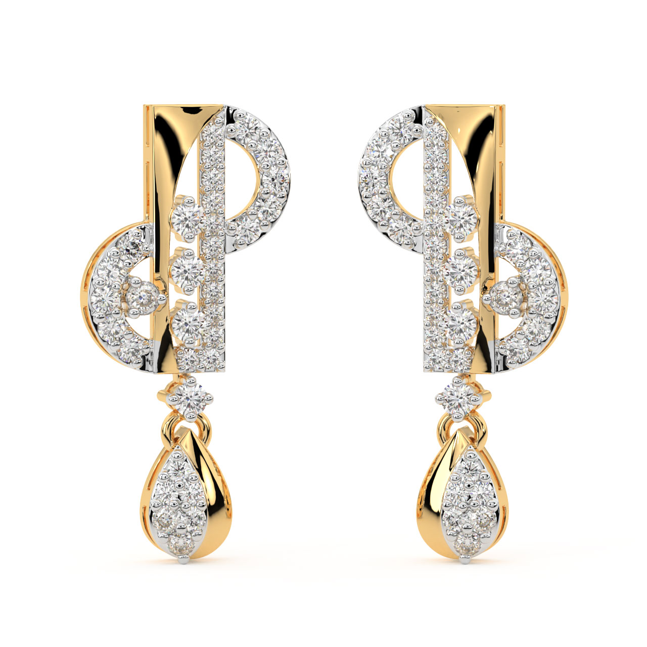 Arlo Round Diamond Dangler Earrings