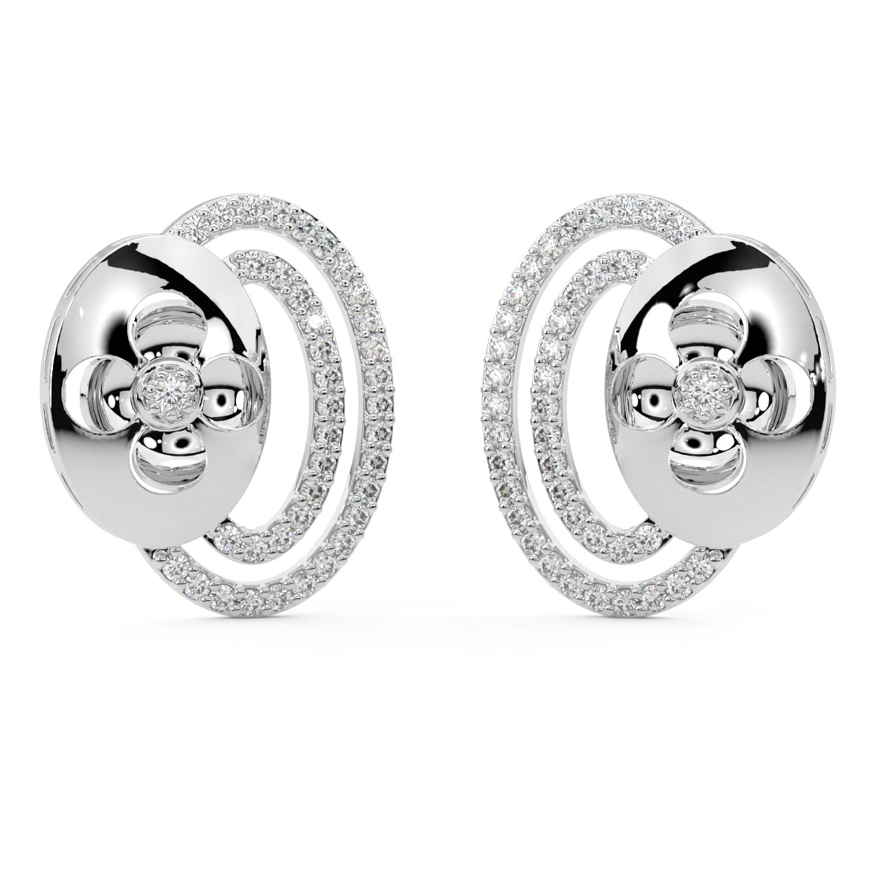 Doe Round Diamond Stud Earrings